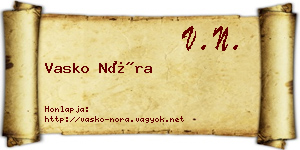 Vasko Nóra névjegykártya